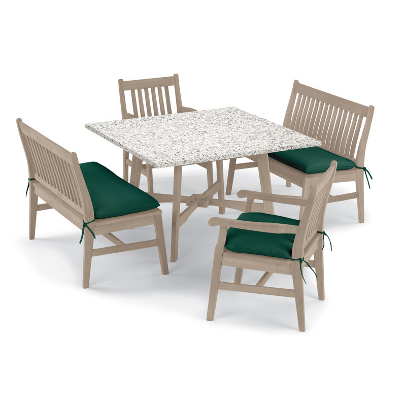 Wexford Outdoor 5 - Piece Dining Set with Cushions, Hunter Green