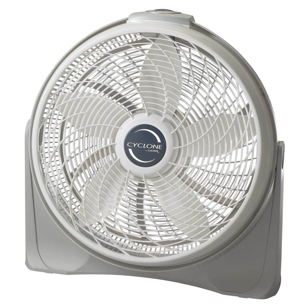 Lasko 20 Inch Cyclone Portable Full-Tilt Floor Or Wall Mount Pivoting Fan, White Lasko