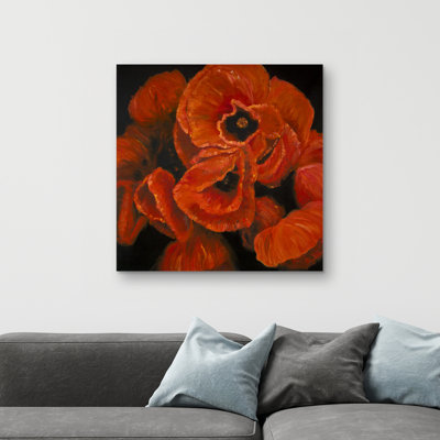 Poppy bouquet - 32"x32" art on canvas