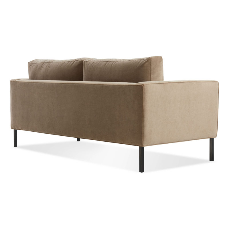 Paramount Loveseat, Otter Velvet Velvet, Stainless Steel