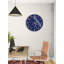 Horloge murale en verre trempé géométrique bleu et doré, horloge d'art moderne, grande horloge murale, décor unique, horloge élégante-440815179-440815170