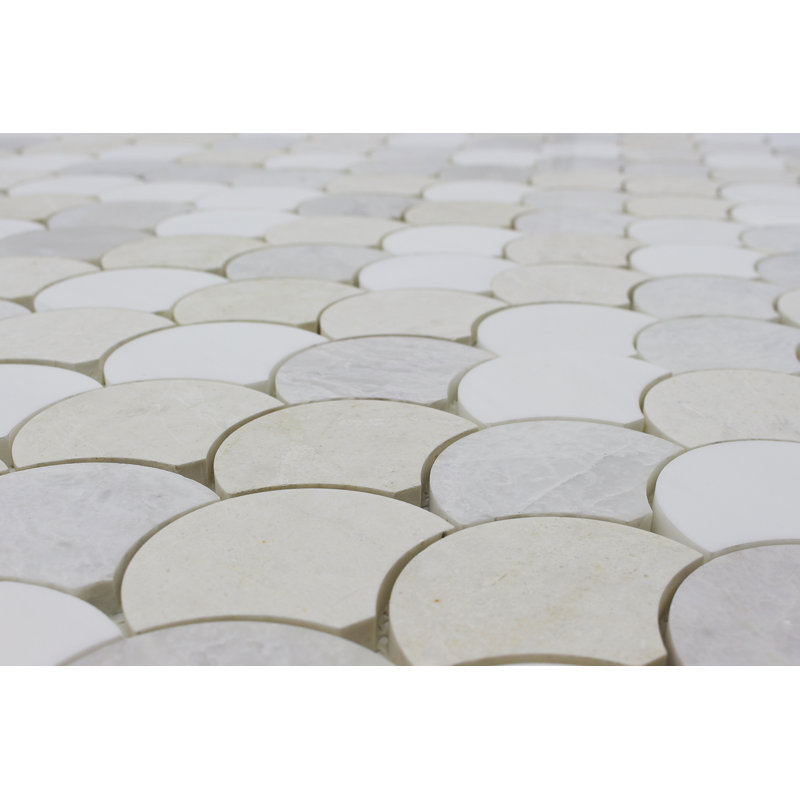 MOSAIQUE EN ÉVALEUR POLI, Gris / Blanc
