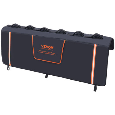 Tailgate Bike Pad, 62" Truck Tailgate Pad Carry 6 Mountain Bikes, Upgraded Grooves Tailgate Protection Pad With Reflective Strips And Tool Pockets, With Camera Opening For Most Pickup Trucks