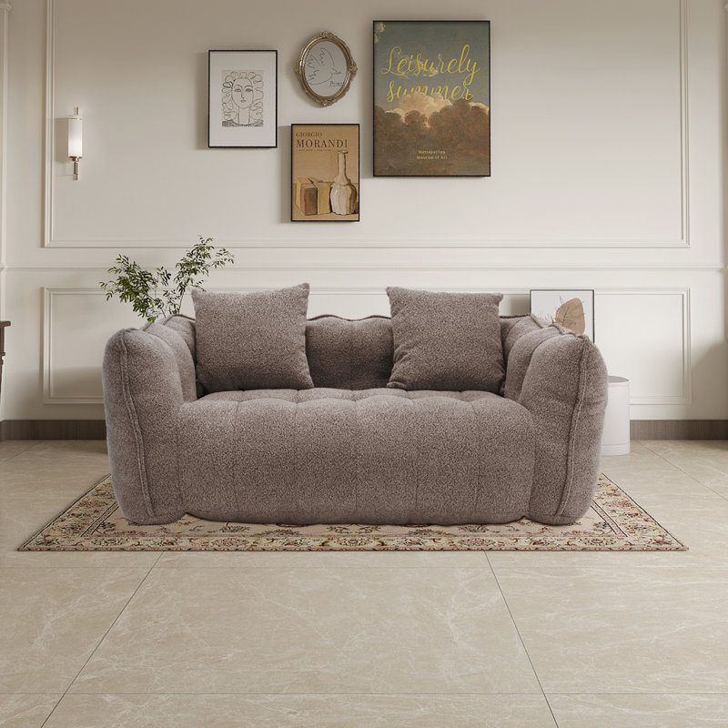 Pouf divan, Chenille brun