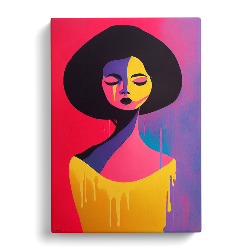 Splashed Abstract Woman No.1 - Wrapped Canvas, 50cm H x 35cm W x 3cm D