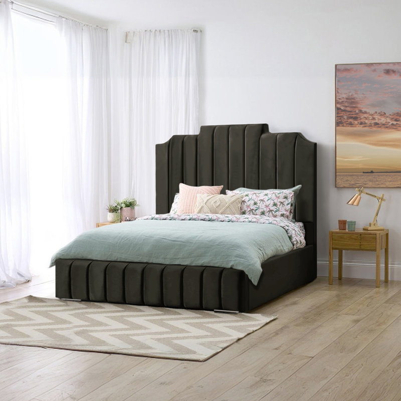 Alyshea Upholstered Bed, Super King (6'), Asphalt
