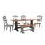 Fortville 78" Solid Wood Top 6-Piece Dining Set With French Ladder Back Chairs And Bench-690257124-690257145