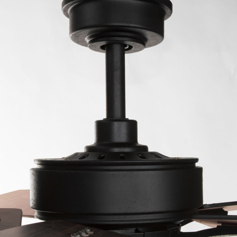 Billows 52'' Ceiling Fan with Light Kit, Black with Toasted Oak Blades