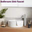 Grand motif de robinet de lavabo à un trou - Robinet pour salle de bain à poignée simple moderne en nickel brossé-121628351