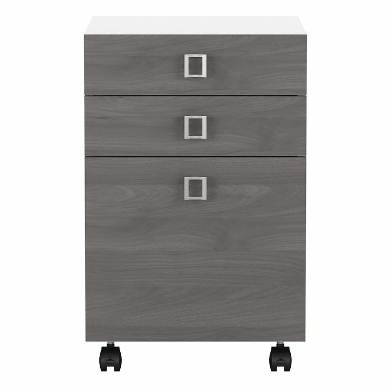 Classeur mobile à 3 tiroirs Echo, Blanc pur / gris moderne