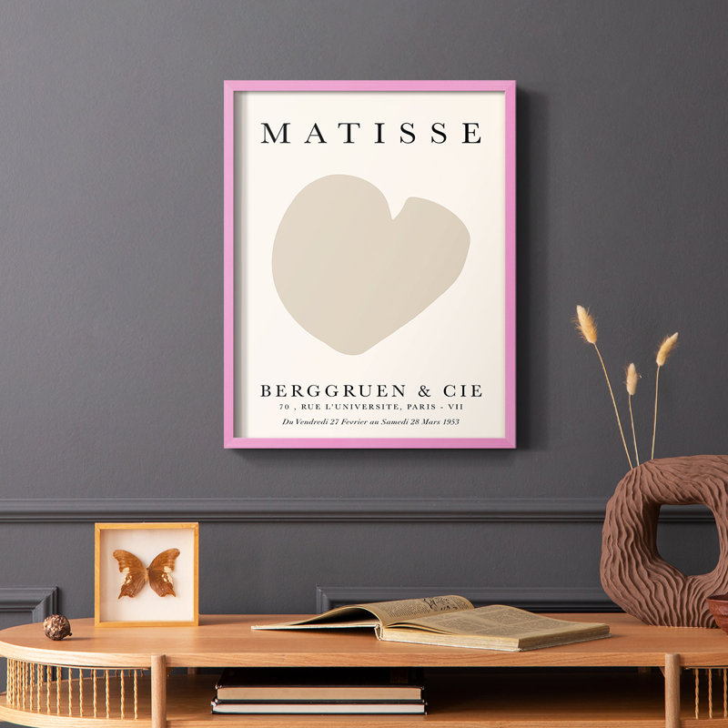 Matisse CCXIX, reproduction encadrée - bois massif, H 10 po x l 8 po, Rose