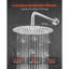Ensemble de robinetterie de douche, système de douche effet pluie avec pommeau de douche rond de 25 cm et douchette à main, accessoires de salle de bain muraux avec robinetterie et garniture en laiton, nickel brossé