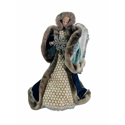 Ange bleu d'hiver avec flocon de neige