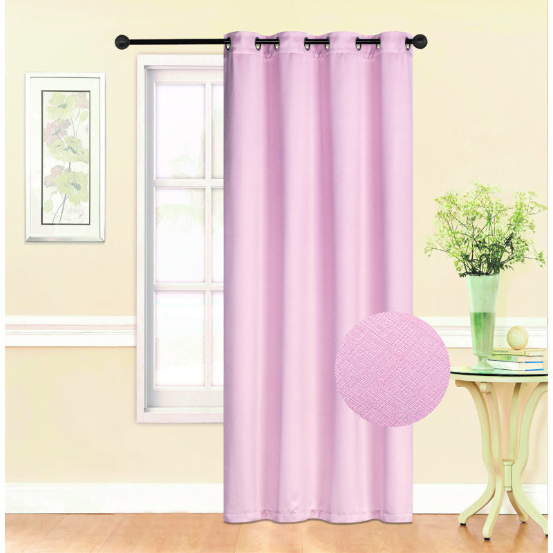 Panneau de rideau simple occultant et isolant avec œillets, L 54 po x L 95 po, Rose