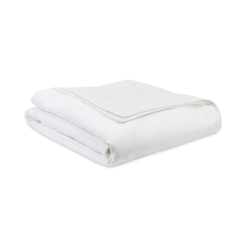 Lisboa Egyptian Certified Cotton Modern & Contemporary Coverlet / Bedspread, Twin Coverlet, White