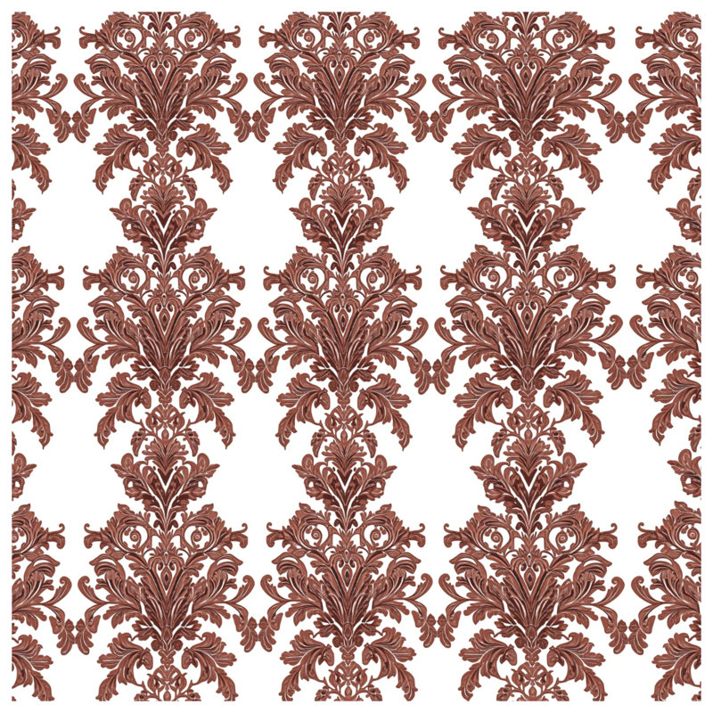Brown Damask Pattern Comforter, King