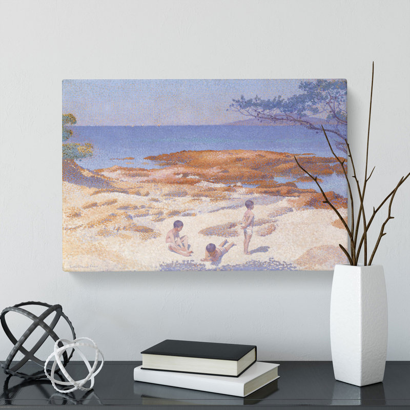 Beach at Cabasson by Henri-Edmond Cross - Wrapped Canvas Painting, 40cm H x 60cm W x 3cm D