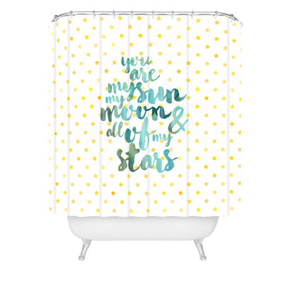 Rideau de douche simple hello sayang sun moon stars