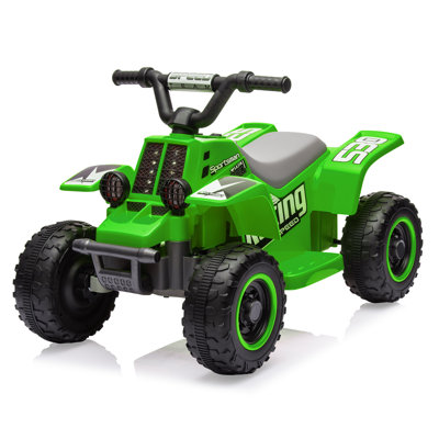 6V Kids Ride On ATV Quad Car, Electric 4-Wheeler w / 1,76MPH Speed, musique, lumières DEL, démarrage à bouton-poussoir, pour les enfants de 3 ans et plus