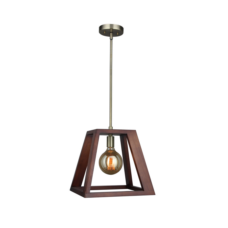 Luminaire suspendu géométrique à 1 lumière Cedric, Laiton