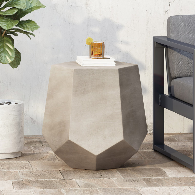 Table d'appoint moderne d'extérieur en béton léger