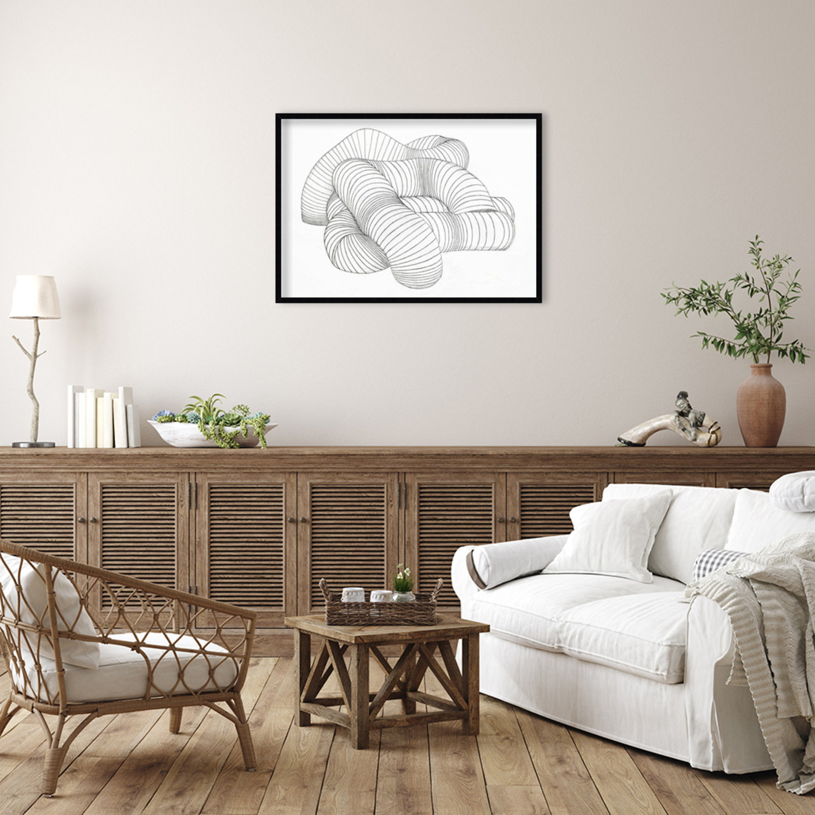 Grudie Hydro Pipes Print by Alex Dunn, Black, 29" H x 41" W x 1" D
