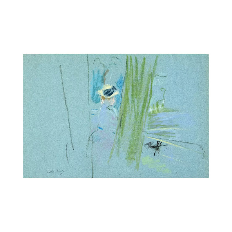 Woman Fishing At A Lake, 1885 by Berthe Morisot - Wrapped Canvas Painting, 66.04 cm H x 45.72 cm W