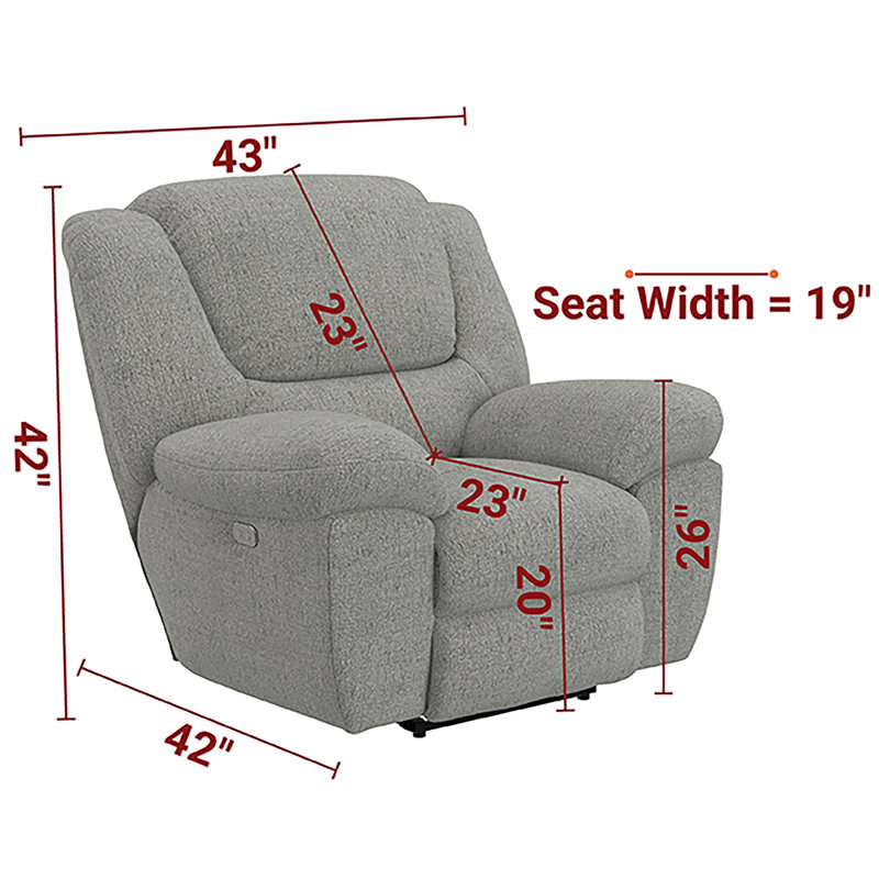 Fauteuil inclinable électrique Zero, Gris