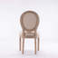 French Style Solid Wood Frame  Linen Fabric Oval Back Dining Chair,Set Of 2