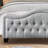 Upholstered Polyester Tufted Button Adjustable Height Headboard with Footboard-31095803-31095781