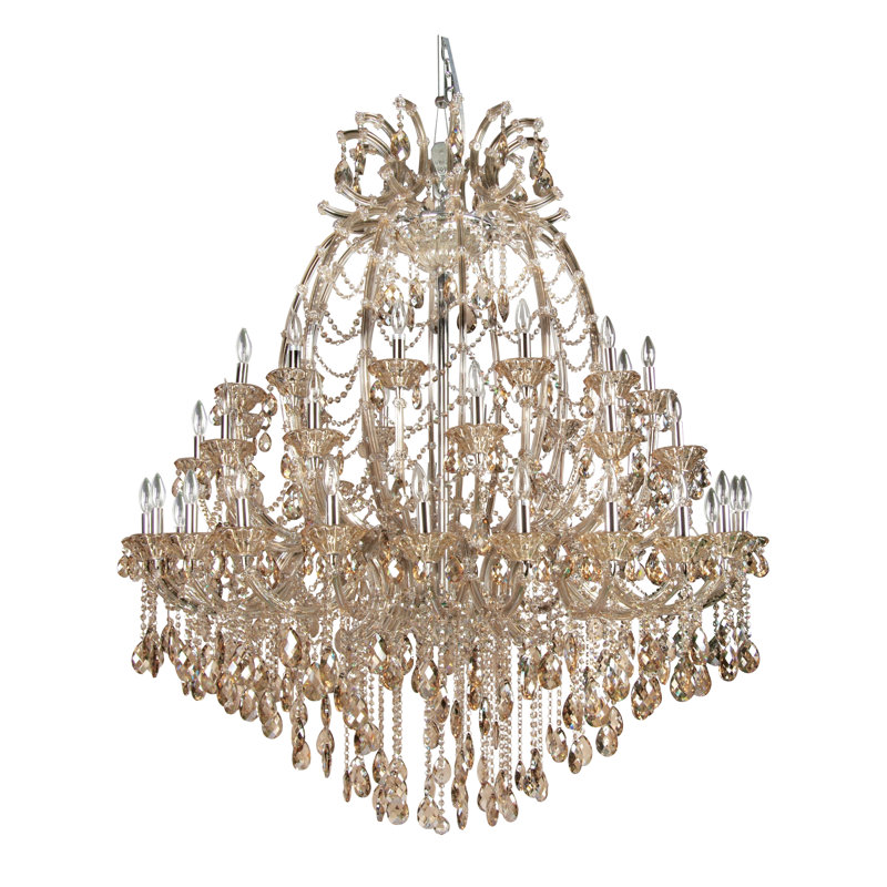 Lustre en cristal champagne 48 lumières Horsham, Transparent