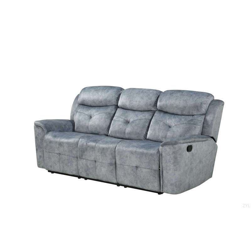 Canapé inclinable manuel argenté en tissu gris