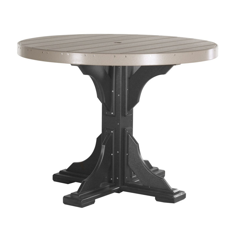Table ronde 42 po Tillo, Noir, Bois vieilli, l 48,25 po x L 48,25 po x H 30,25 po