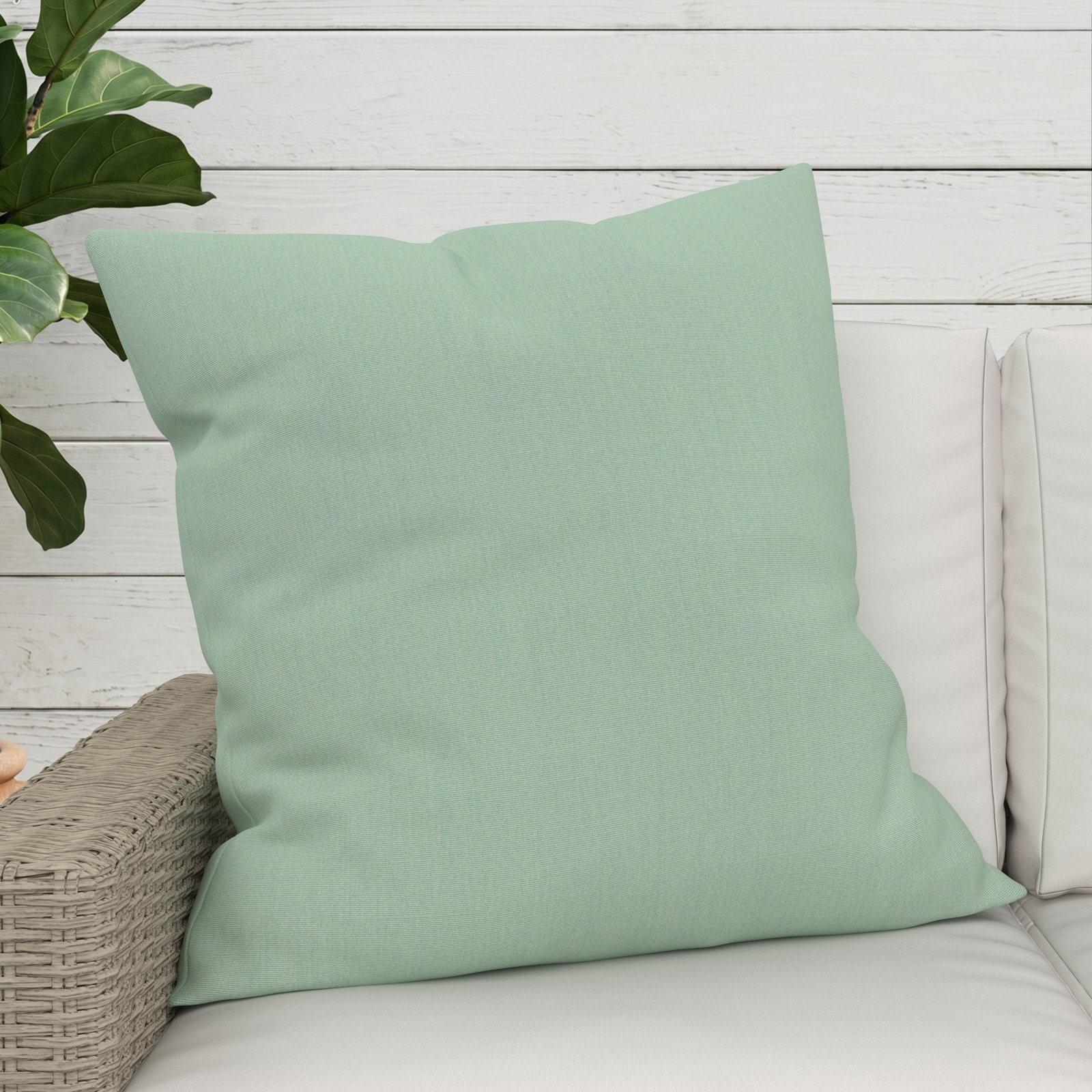 Indoor/Outdoor Throw Pillow, Square 24", Canvas Spa Sunbrella® Canvas