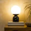 Grande lampe de chevet moderne en marbre et globe givré 15 po Mila-87756008-126420616