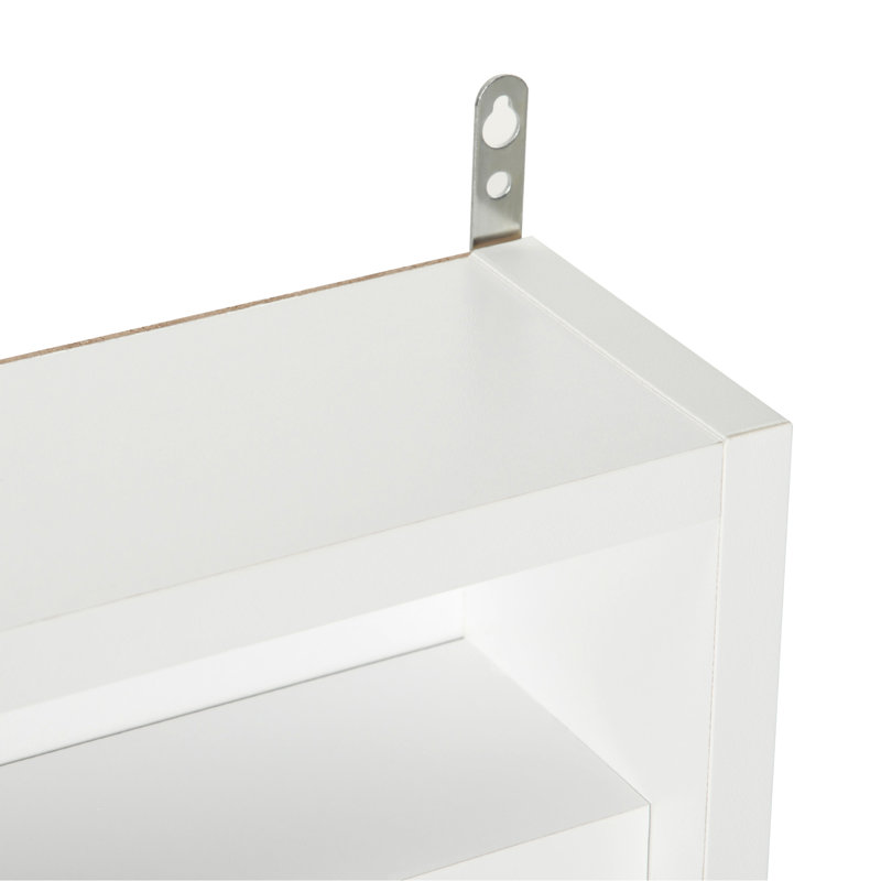 5-Tier Display Cabinet, Glass Display Case With 2 Doors And Adjustable Shelves, Wall-Mounted, White, White