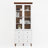 White MDF Display Storage Cabinet,Tall Kitchen Pantry Cabinets With Glass Doors And Adjustable Shelves,Freestanding Storage Cupboard For Kitchen, Living Room