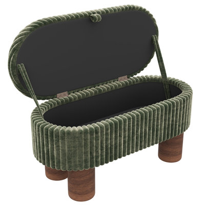 Pouf de rangement moderne, banc de rangement rembourré en velours côtelé