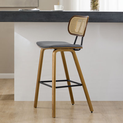 Upholstered Rattan Counter & Bar Stool