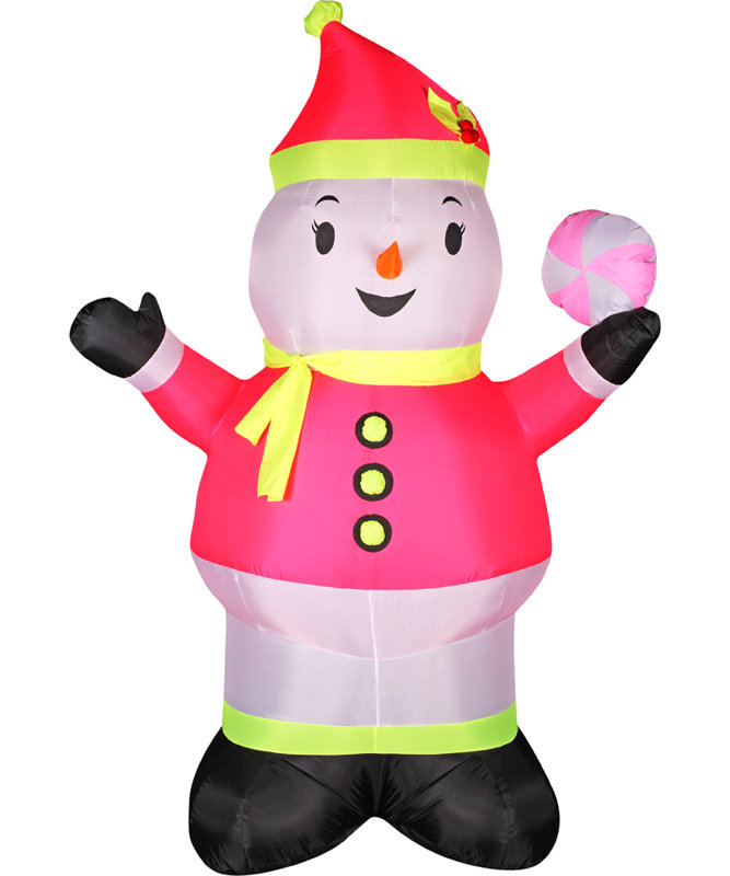 Bonhomme de neige néon soufflé à l'air