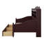 Structure de lit de jour en bois avec tiroirs de rangement et tête de lit à tablettes, aucun sommier nécessaire-2063443425