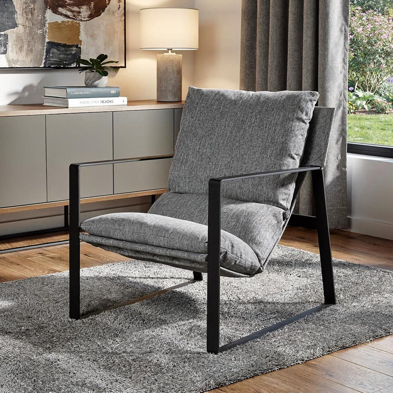 Upholstered Armchair, Gray