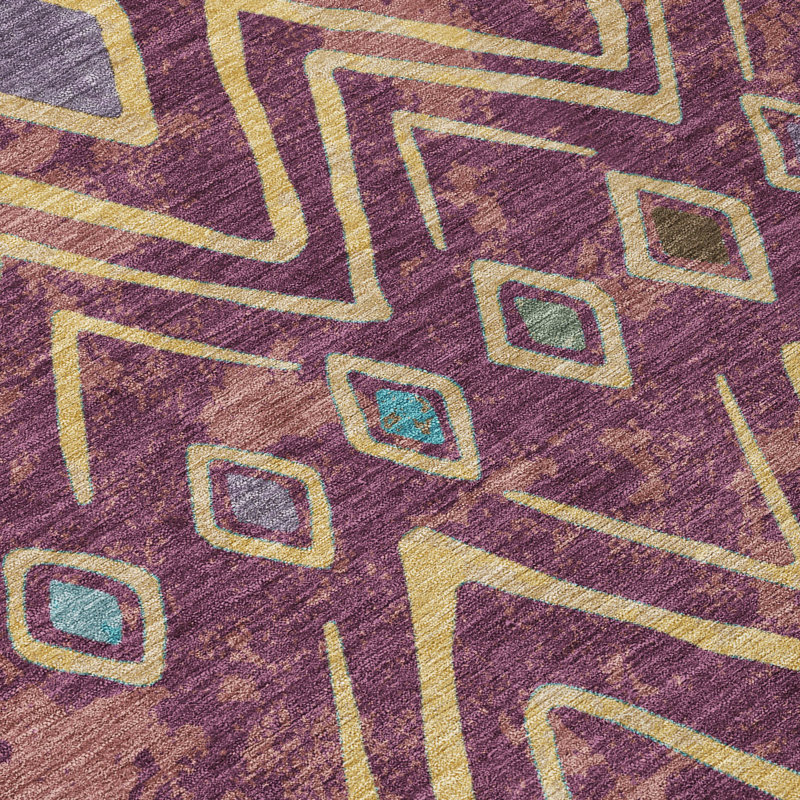 Tapis intérieur / extérieur lavable à la machine Chantille ACN2702, 1'8" x 2'6", Aubergine