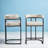 Chenille Bar Stools Set of 2 – Upholstered Seats, Metal Frame and Ergonomic Design for Kitchen Island or Home Bar-1854686669