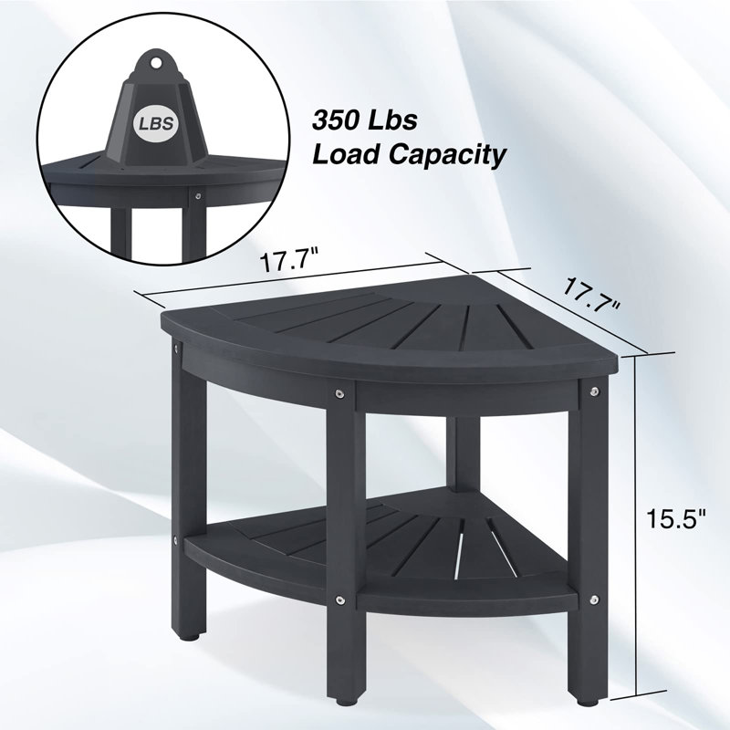 Corner Shower Stool, Black