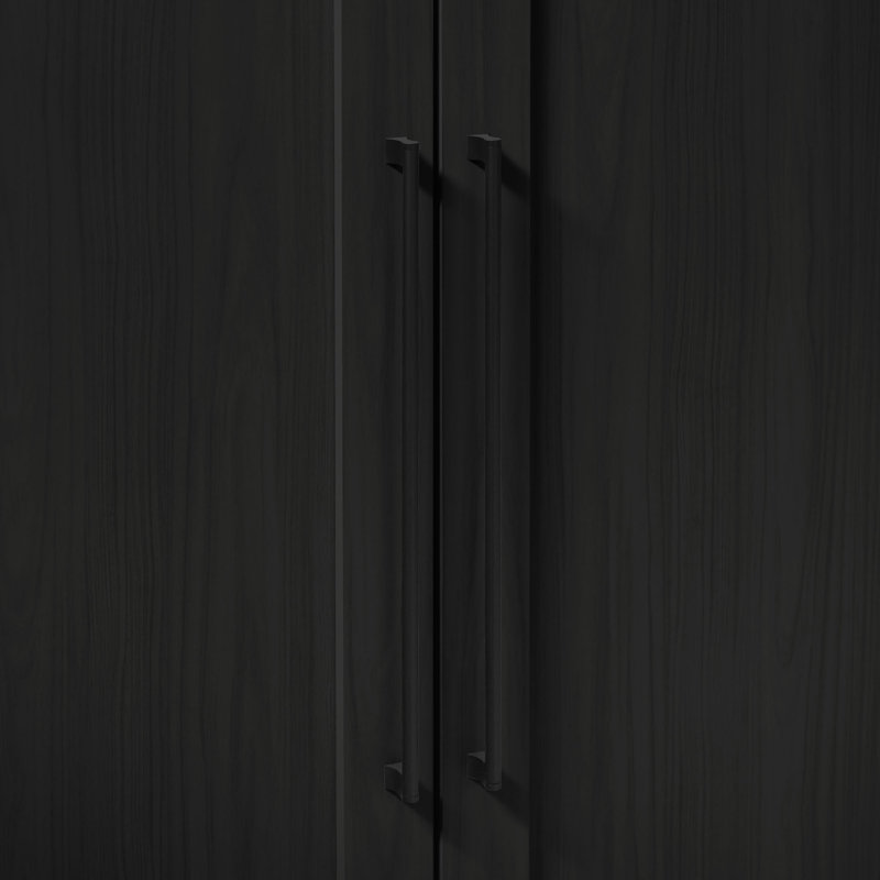 Modern 32" Framed Door Modular Accent Cabinet, Black, 34.25" H x 32" W x 16.5" D