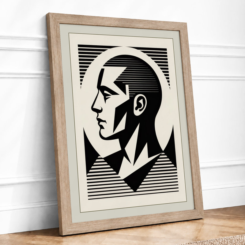 Bold Profile Study Graphic Art - Print, A2 - 59.4 x 42.0 cm, Oak