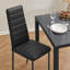 Ensemble de table de salle à manger 5 pièces pour 4 personnes, table de cuisine en verre trempé avec 4 chaises rembourrées en polyuréthane, ensemble de salle à manger à structure en acier peu encombrante pour la maison, la cuisine, la salle à manger et le petit espace (noir)-622518150