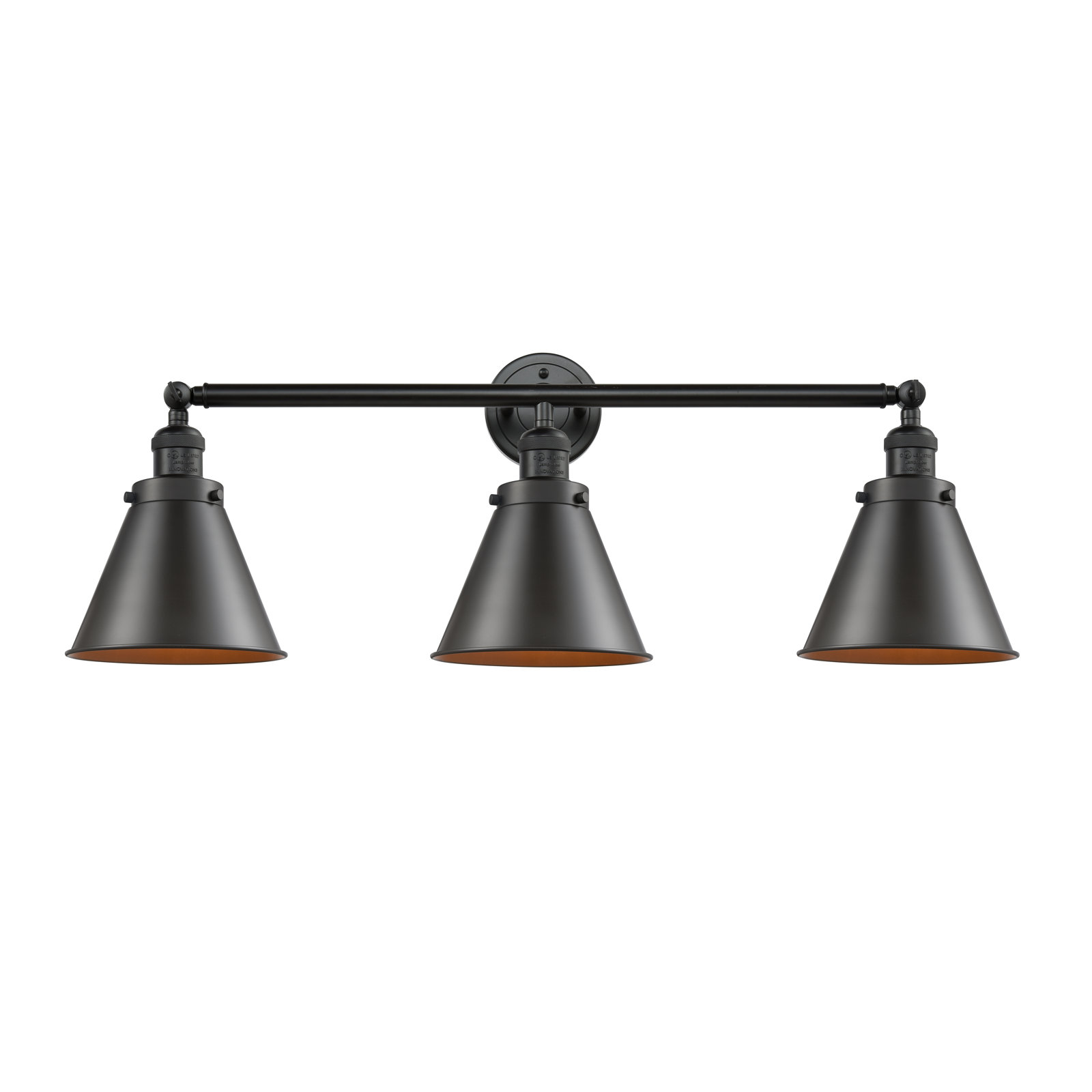 Rouvin 3 Light Dimmable Vanity Light, Oil Rubbed Bronze
