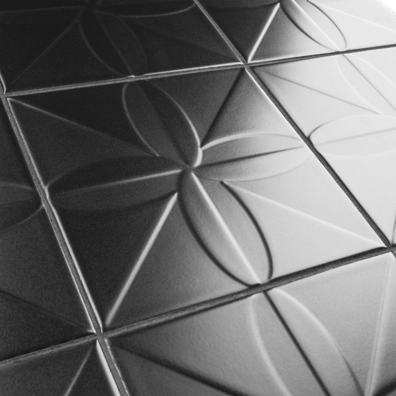 Carreau de céramique à motif en céramique 8 po x 8 po Triplex Series, Noir